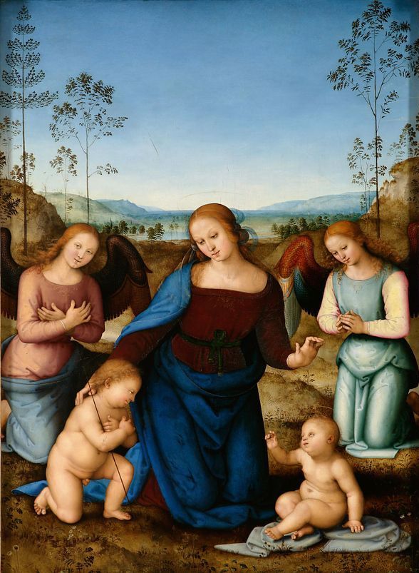 Vierge à l'Enfant, Saint Jean et Deux Anges - Pietro Perugino