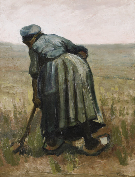 🧑‍🌾 뒤에서 본 농부 여인, 땅을 파는 모습 – 빈센트 반 고흐 (1885)