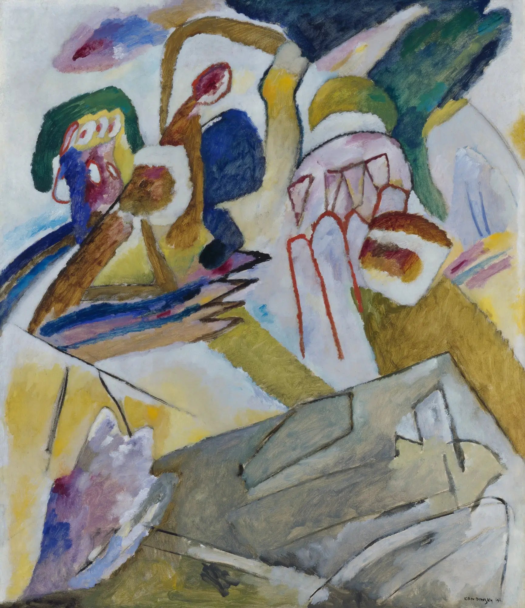 Reproduction du tableau « Improvisation 18 (avec pierre tombale) - Vassily Kandinsky » par Alpha Reproduction en peinture à l’huile