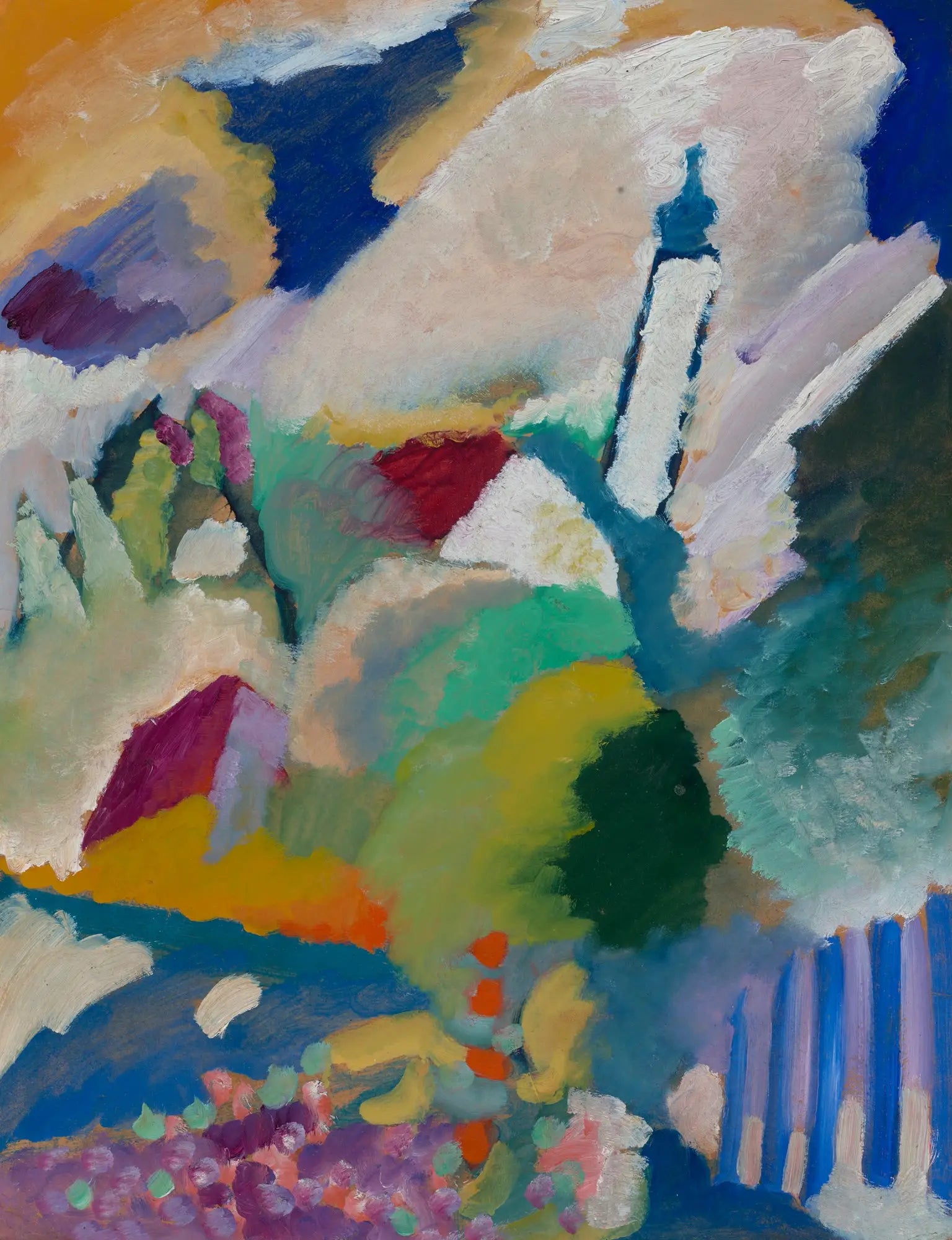 Reproduction du tableau « Murnau avec l'église I - Vassily Kandinsky » par Alpha Reproduction en peinture à l’huile
