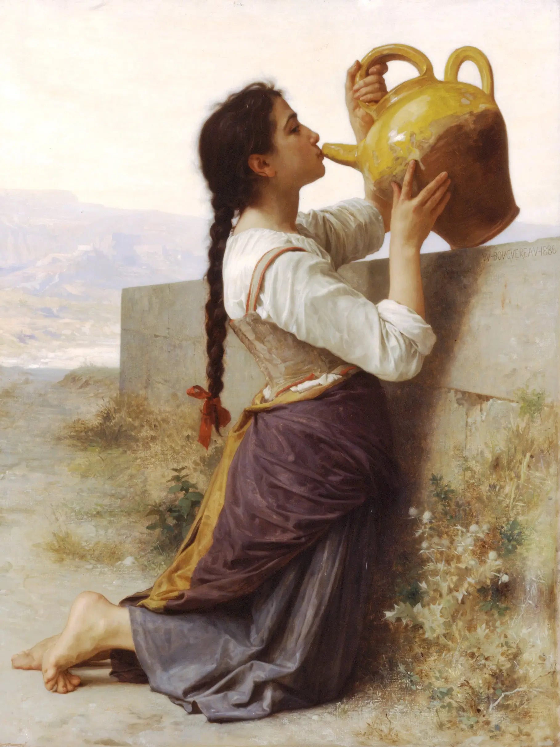 Reproduction du tableau « La Soif - Bouguereau » par Alpha Reproduction en peinture à l’huile