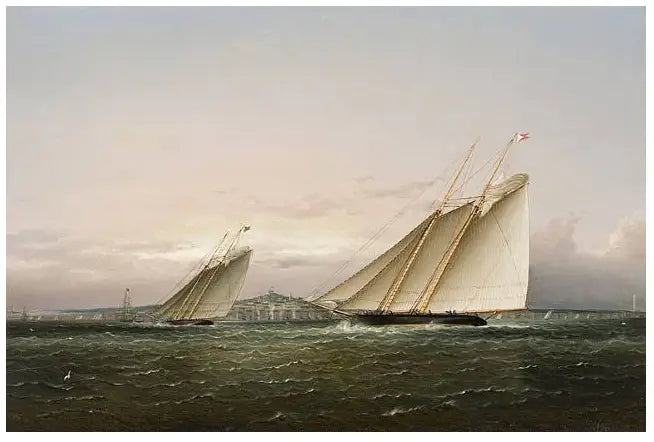 Course de yachts dans le port de Boston. - James E. Buttersworth - Alpha Reproduction