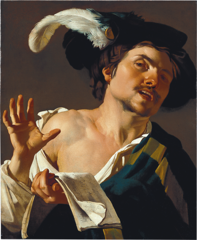 Jeune homme qui chante - Dirck van Baburen