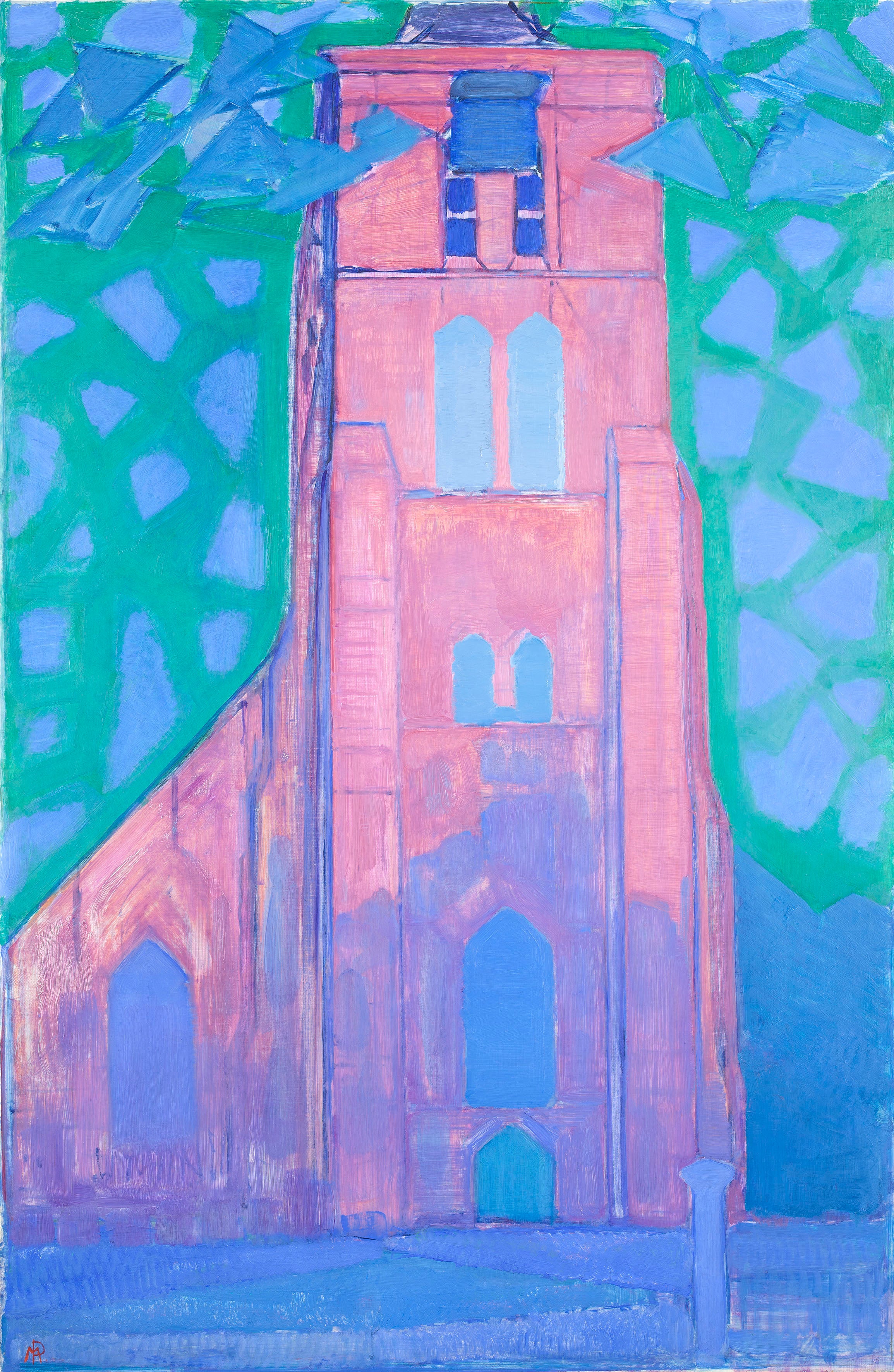 Reproduction du tableau « Tour de l'église de Zélande - Piet Mondrian » par Alpha Reproduction en peinture à l’huile