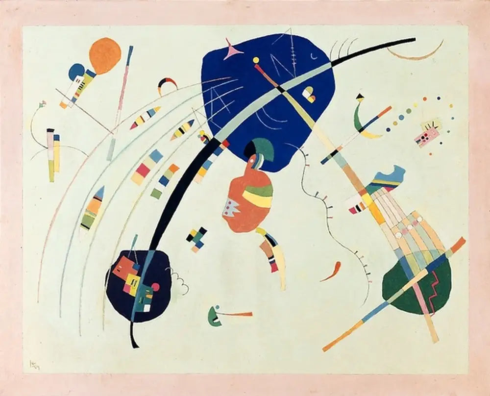 Reproduction du tableau « Vers le bleu - Vassily Kandinsky » par Alpha Reproduction en peinture à l’huile