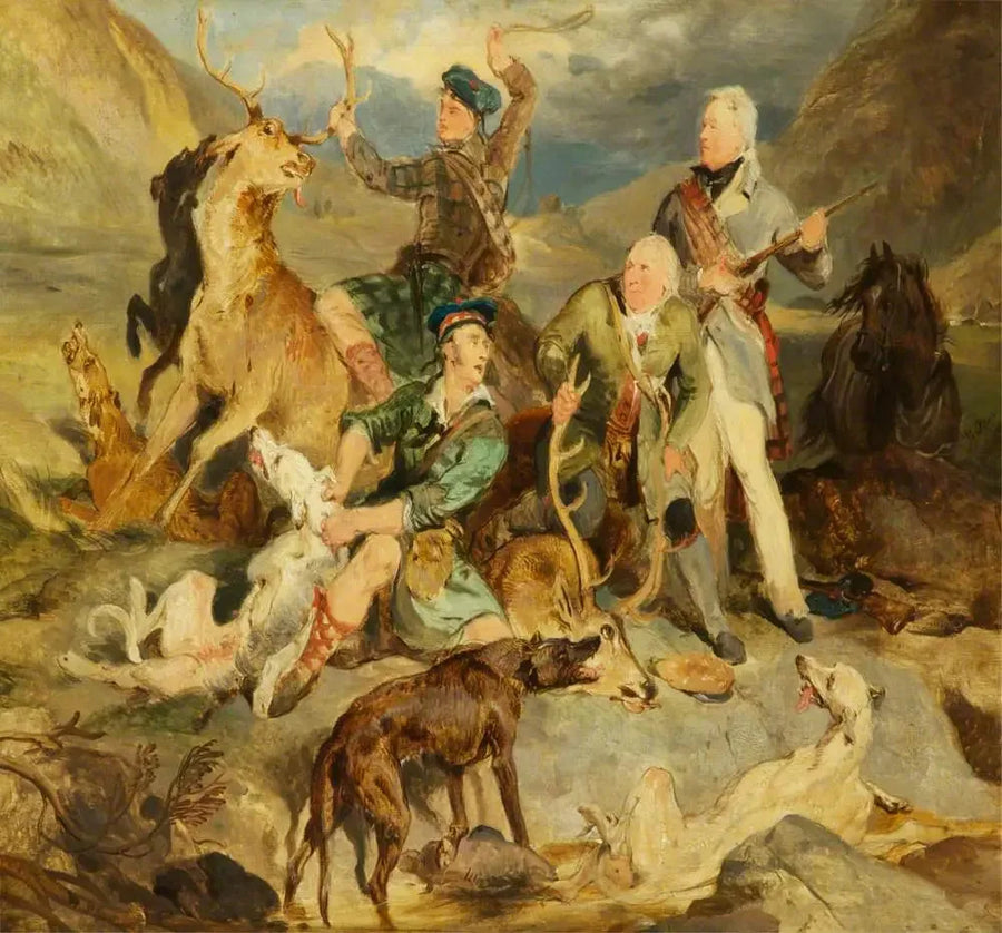 사슴 정복: 아쏘드 공작과 산림 감시원들 - 에드윈 헨리 랜드시어

Source:
À la conquête du cerf : Le duc d'Atholl avec les forestiers - Edwin Henry Landseer