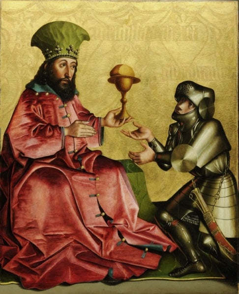 Abraham et Melchisédech - Konrad Witz image 1 copie de tableau peinte à la main