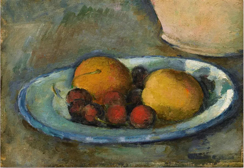 접시에 담긴 살구와 체리 - Paul Cézanne