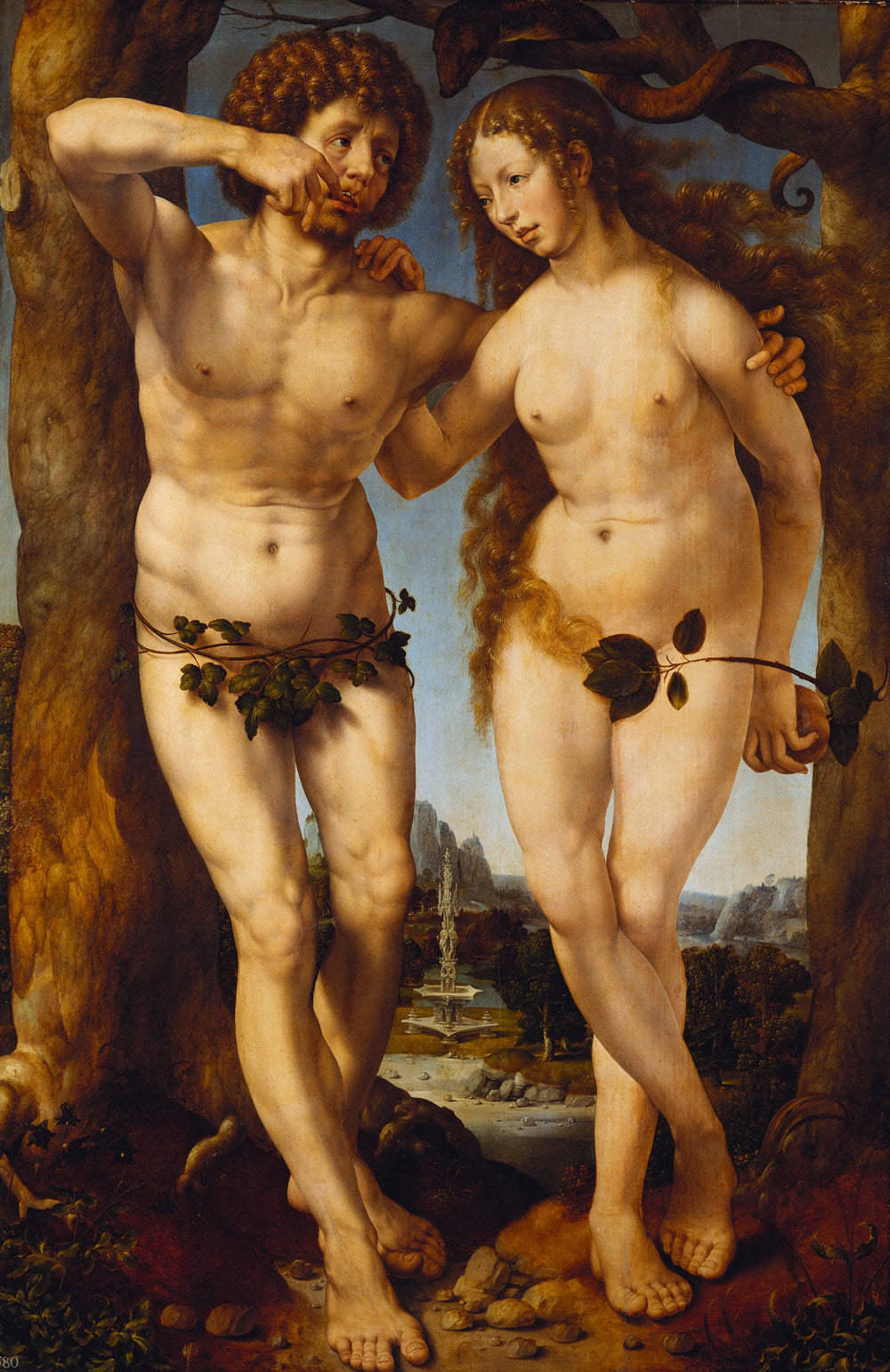 Adam et Ève - Jan Gossaert image 1 copie de tableau peinte à la main