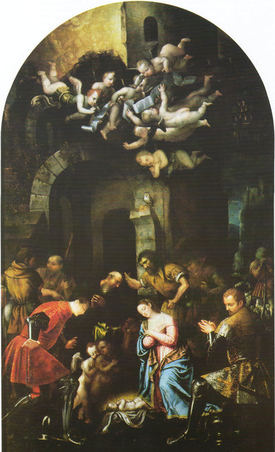 Adoration des bergers avec le Nazario Saints et Celso - Alessandro Bonvicino - Alpha Reproduction