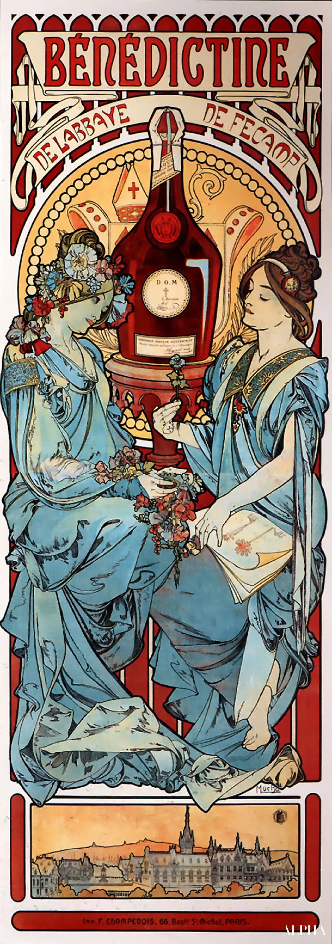 Affiche publicitaire pour la Bénédictine - Mucha - Reproductions de tableaux et peintures haut de gamme