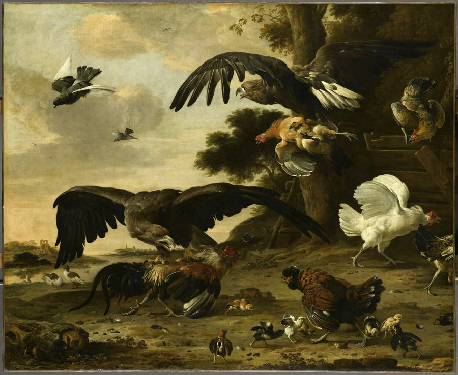 Aigles attaquant des poules - Melchior de Hondecoeter