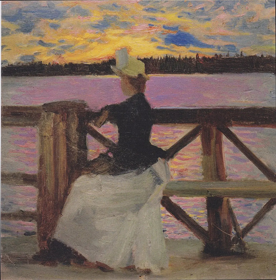 Marie Gallén sur le pont de Kuhmoniemi, peinture d’Akseli Gallen-Kallela