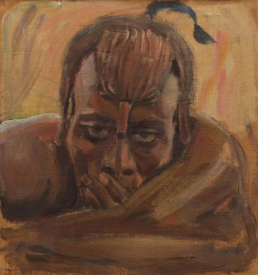 Massaï à l’affût, peinture d’Akseli Gallen-Kallela