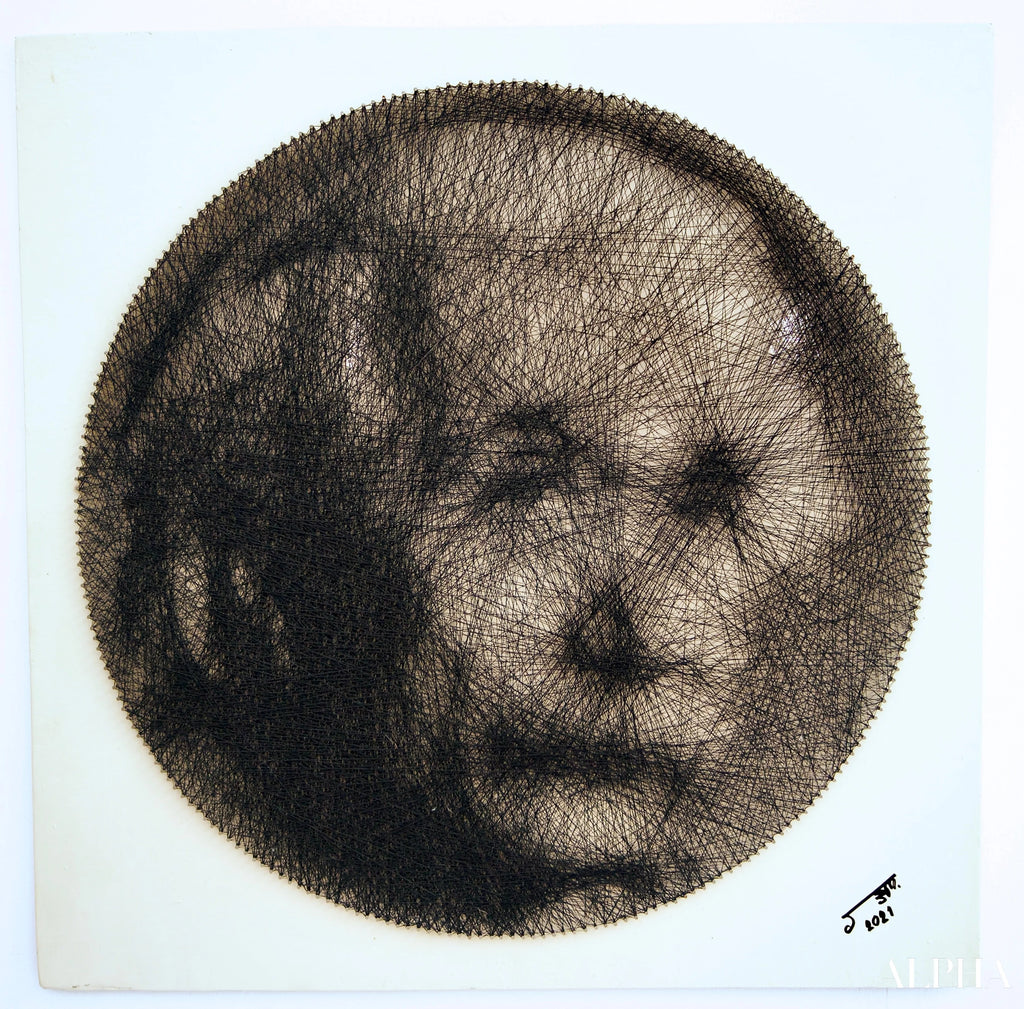 Albert Einstein String art - Parida | 60 x 60 cm Reproductions de tableaux à la peinture à l’huile