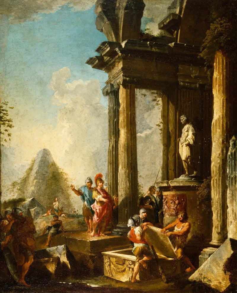 알렉산더 대왕이 아킬레우스의 무덤에 서 있다 - 조반니 파올로 파니니

Source:
Alexandre le Grand au tombeau d'Achille - Giovanni Paolo Panini