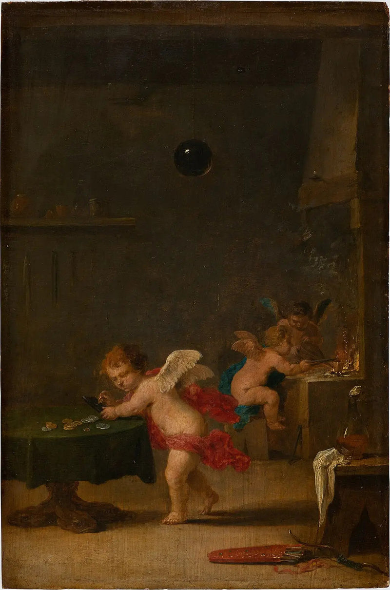 연금술사의 작업장에서의 아모레티 - 다비드 테니에르 더 쥬네

Source:
Amoretti dans l'atelier d'un alchimiste - David Teniers le Jeune