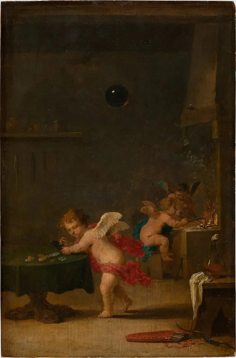 연금술사의 작업장에서의 아모레티 - 다비드 테니에르 더 쥬네

Source:
Amoretti dans l'atelier d'un alchimiste - David Teniers le Jeune