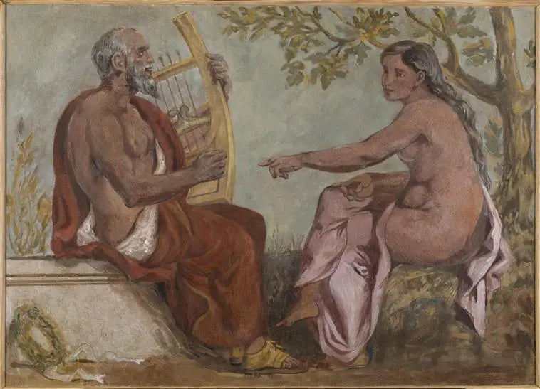 Anacréon et une jeune fille - Eugène Delacroix image 1 copie peinte à la main à l’huile