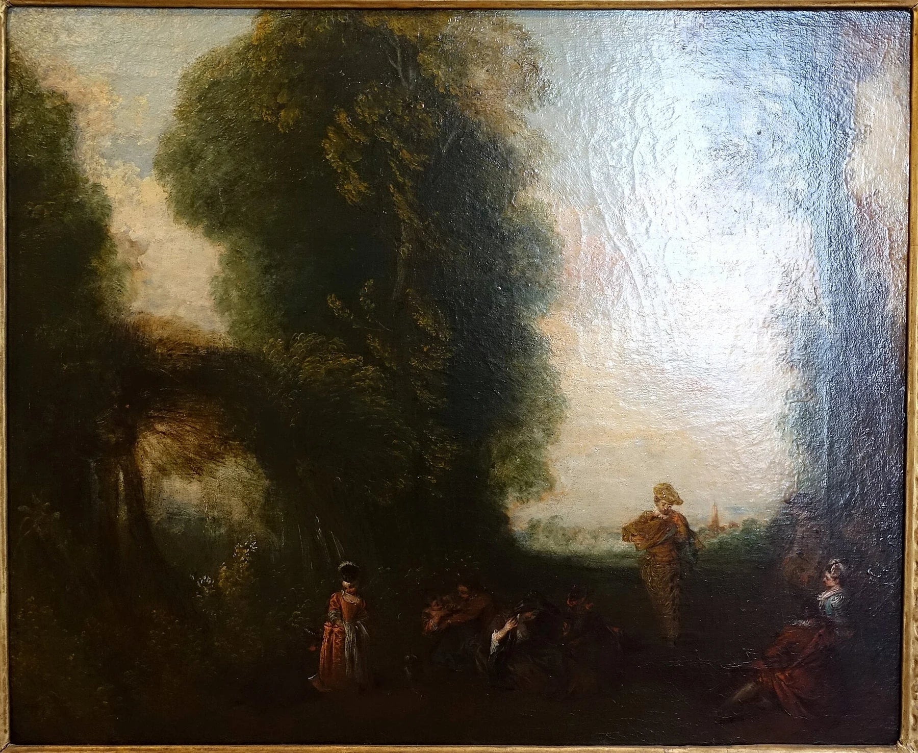 Scène galante — Chatsworth, peinture d’Antoine Watteau