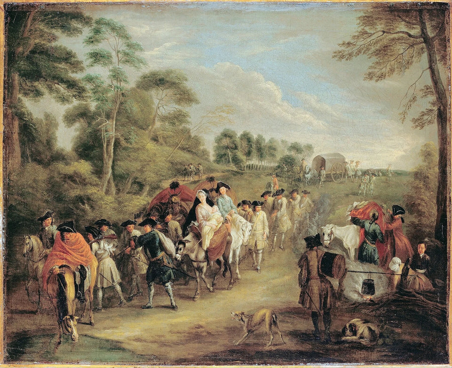 Soldats en marche, peinture d’Antoine Watteau