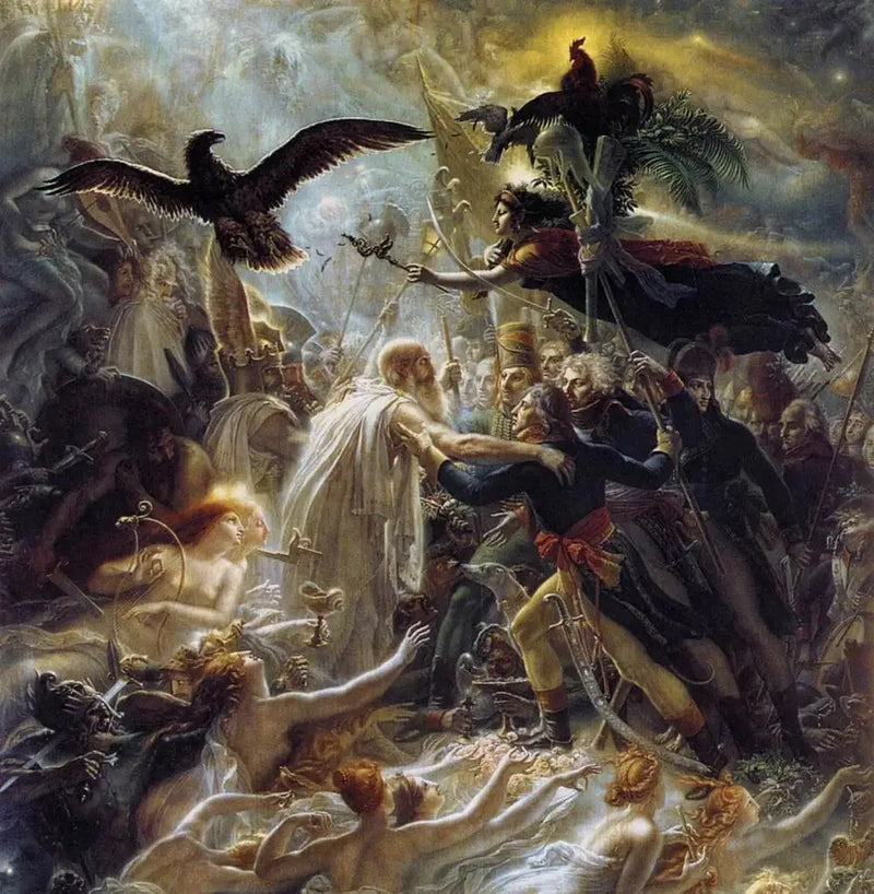 자유 전쟁 동안 조국을 위해 죽은 프랑스 영웅들의 영광 - 앙 루이 지로데

Source:
Apothéose des héros français morts pour la patrie pendant la guerre de la liberté - Anne-Louis Girodet