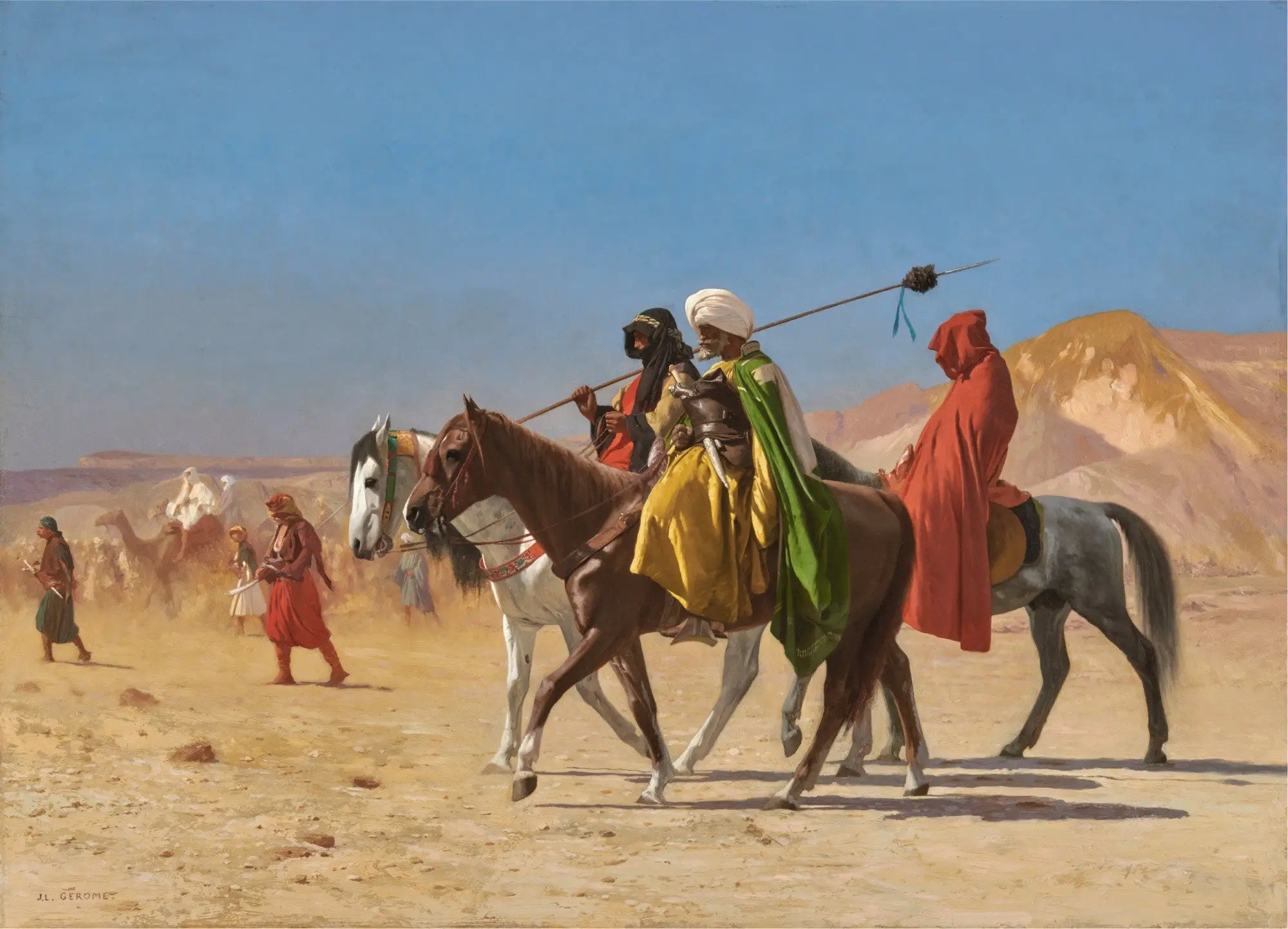 Arabes traversant le désert - Jean-Léon Gérôme image 1 tableau peint à l’huile sur toile