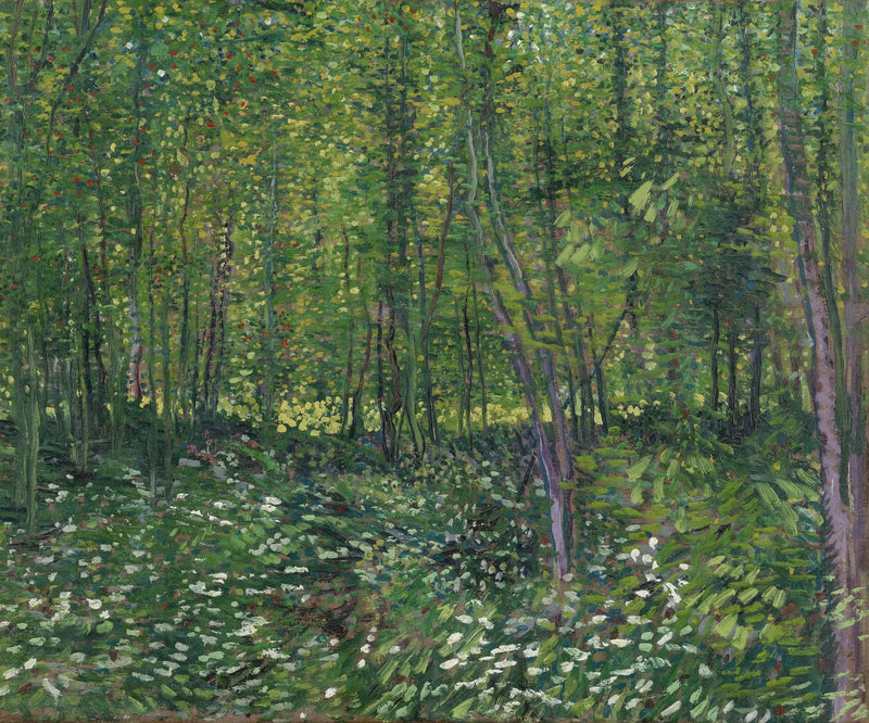 나무와 숲속 - Vincent van Gogh
