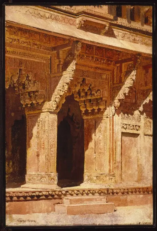 이상하게 가공된 적색 사암 아치, 포트 아그라, 인도 - 에드윈 로드 위크스

Source:
Arches en grès rouge curieusement travaillées, Fort Agra, Inde - Edwin Lord Weeks