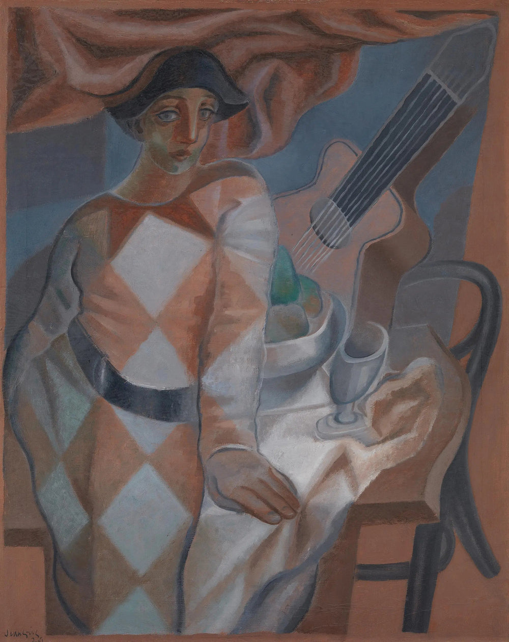 Arlequin devant une table - Juan Gris image 1 reproduction d’œuvre d’art à l’huile