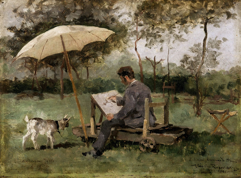 아르망 하인스 야외에서 그림 그리기 - 테오 반 리셀베르히
