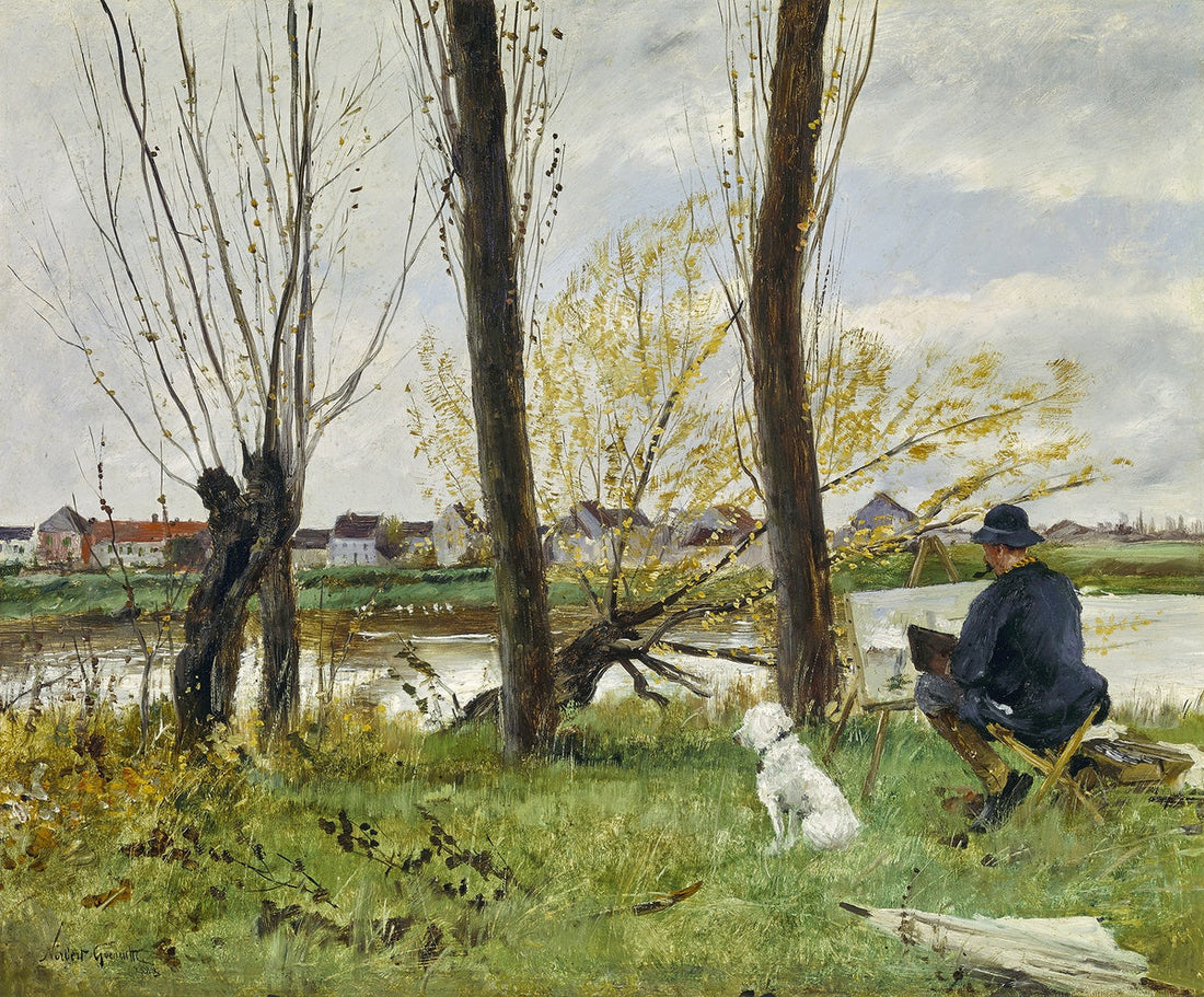 오이즈 강가에서 그림을 그리는 예술가 - 노르베르 고네트