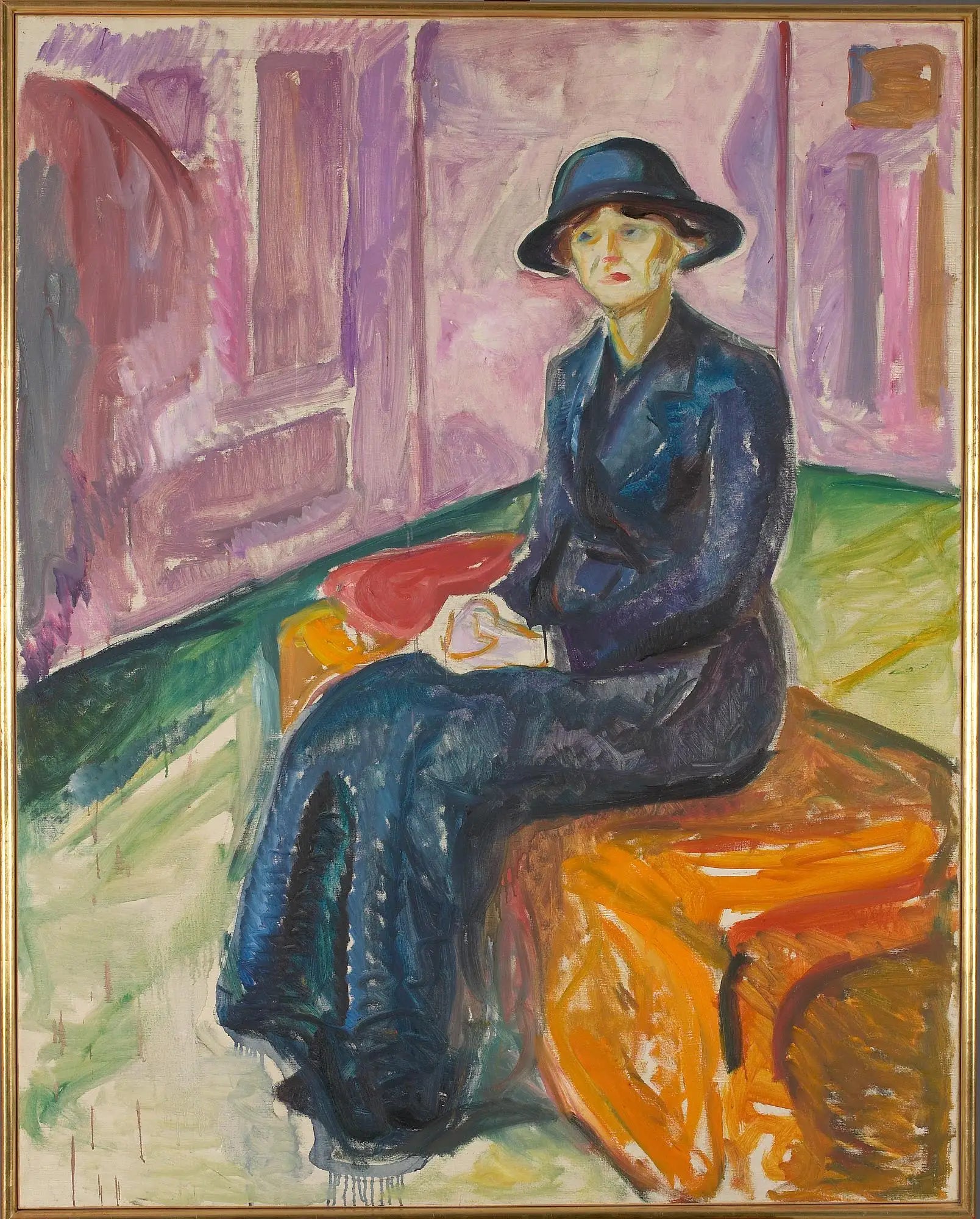 Reproduction du tableau « Assis sur une valise - Edvard Munch » par Alpha Reproduction en peinture à l’huile