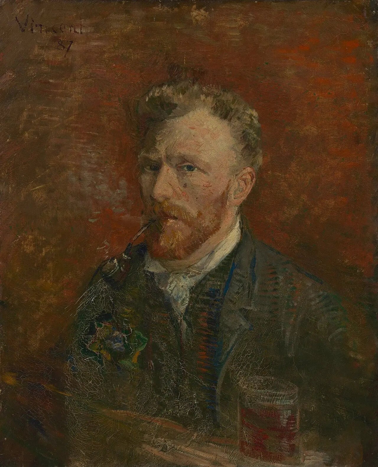 Autoportrait au verre - Vincent van Gogh image 1 reproduction de peinture à l’huile