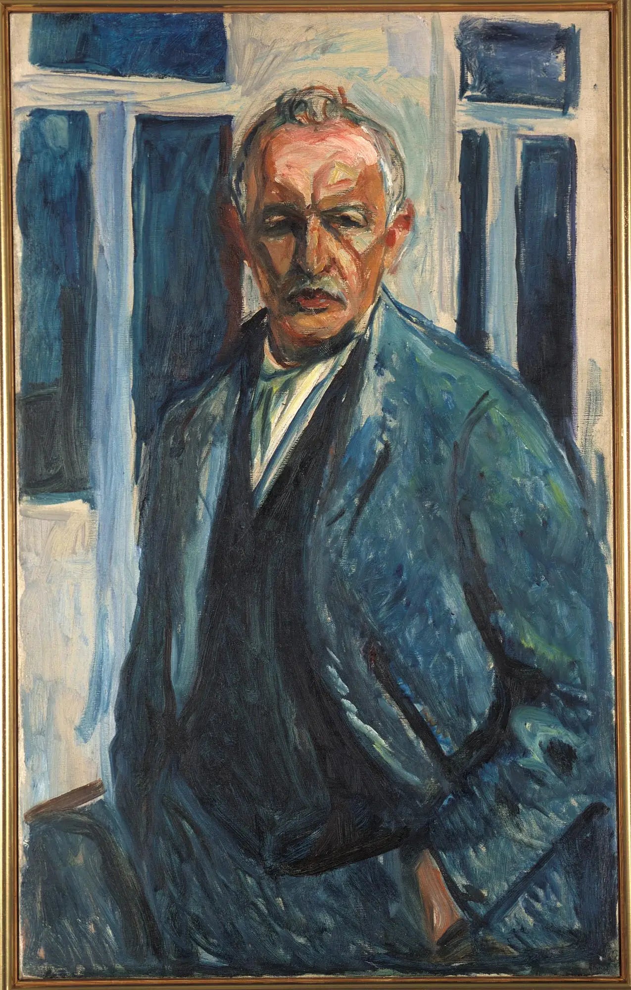 Reproduction du tableau « Autoportrait aux mains dans les poches - Edvard Munch » par Alpha Reproduction en peinture à l’huile