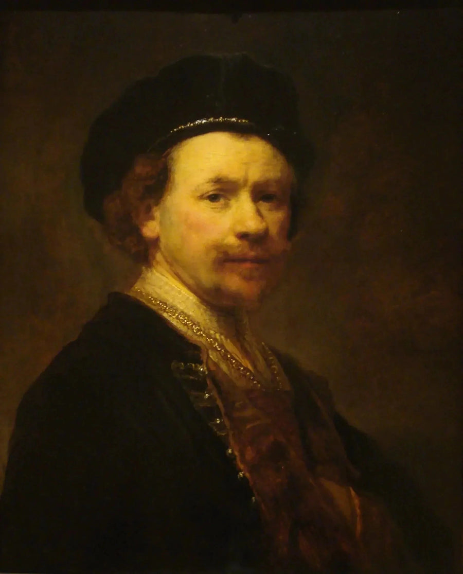 Autoportrait au béret et à la chaîne d’or — Rembrandt, vers 1636–1638
