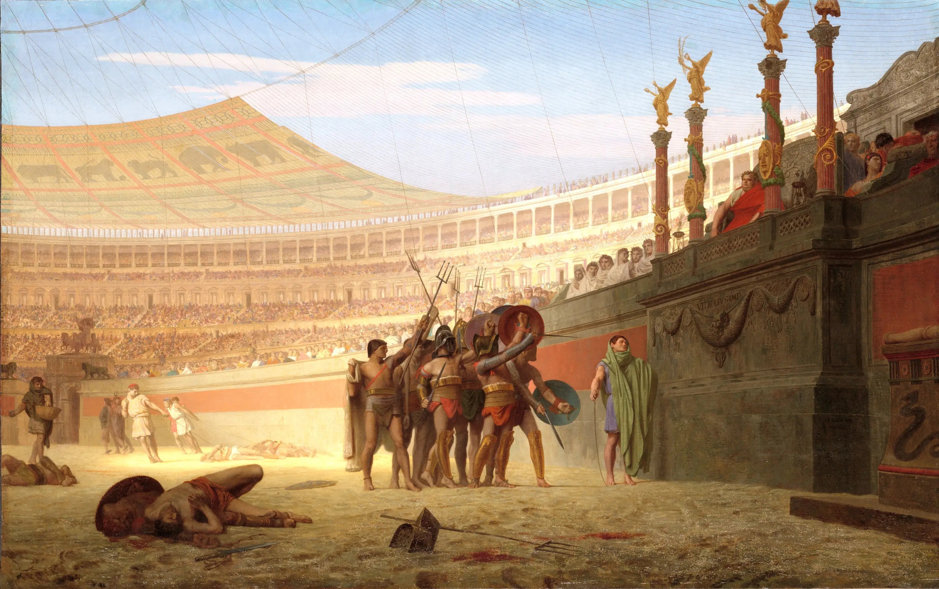 Ave César, morituri te salutant - Jean-Léon Gérôme image 1 copie peinte à la main à l’huile