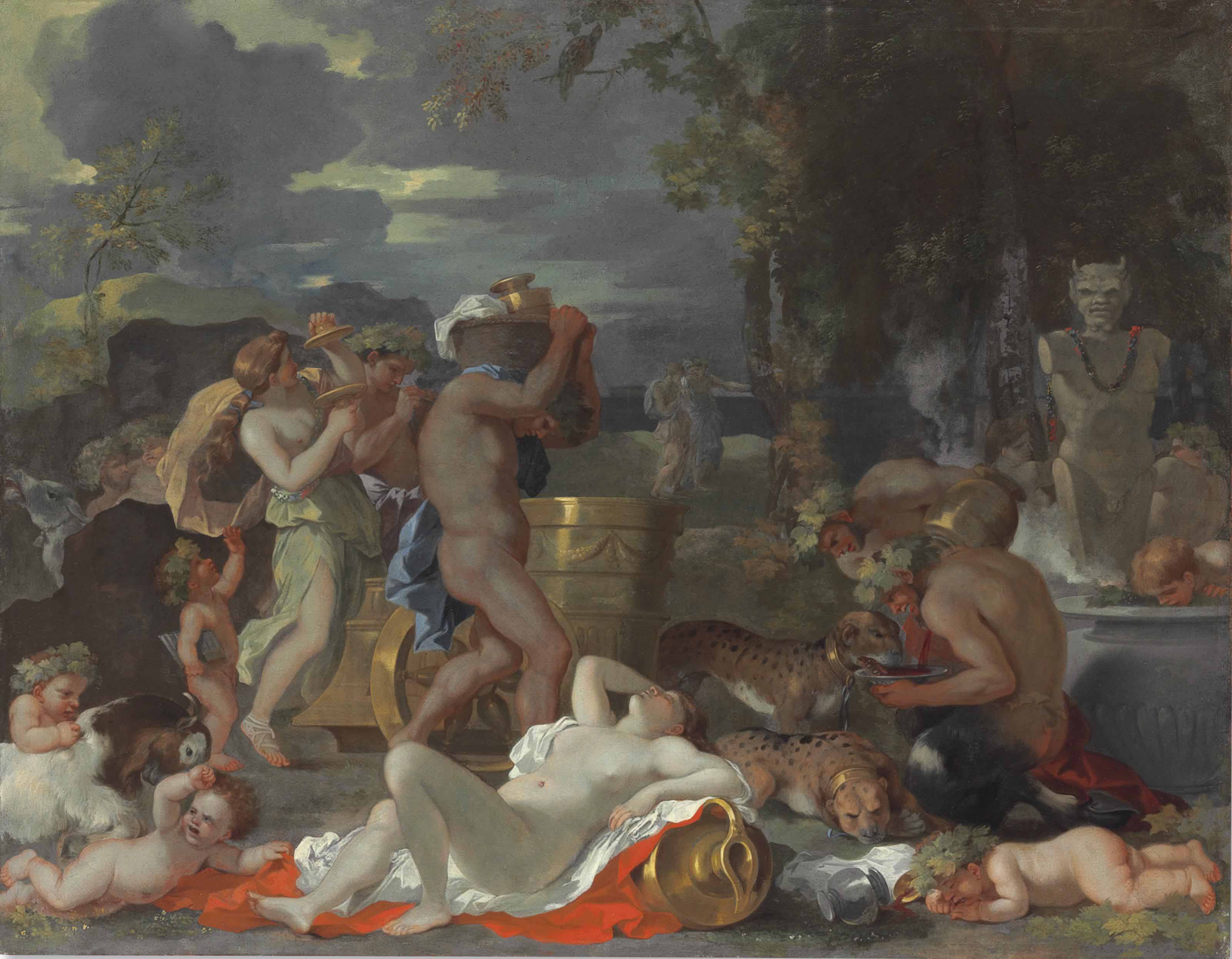 Bacchus et Ariane sur l'île de Naxos - Sébastien Bourdon image 1 reproduction artisanale de tableau