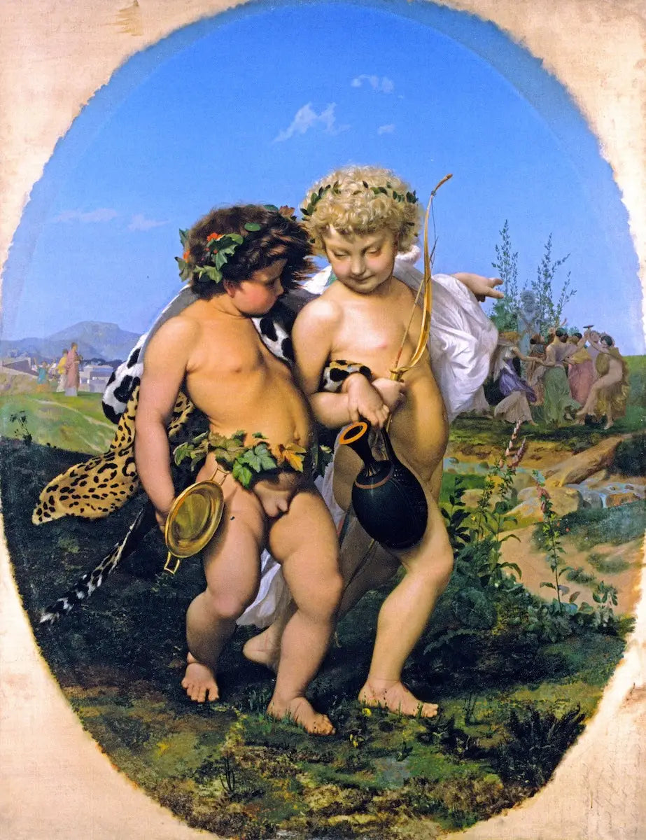Bacchus et l'Amour ivres - Jean-Léon Gérôme image 1 tableau peint à l’huile sur toile
