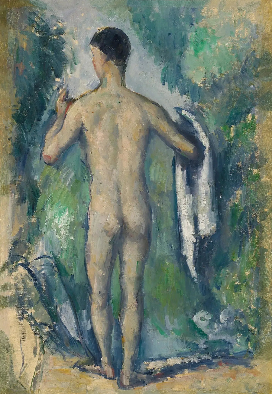 서 있는 목욕하는 사람, 뒤에서 본 모습 - Paul Cézanne