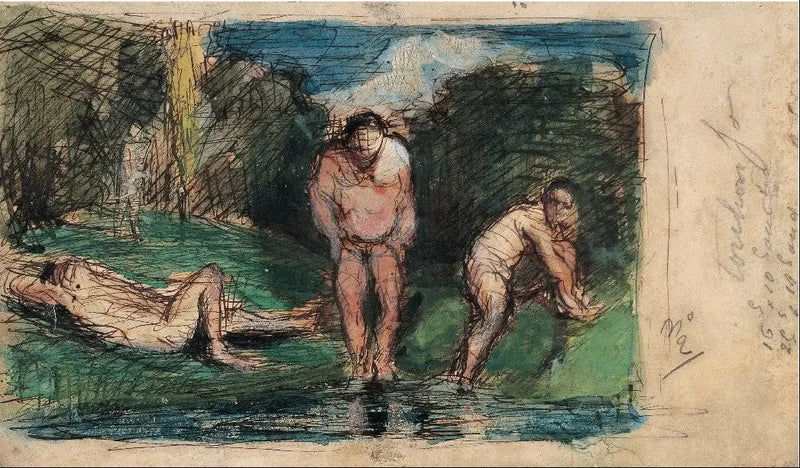 휴식 중인 목욕객들 - Paul Cézanne