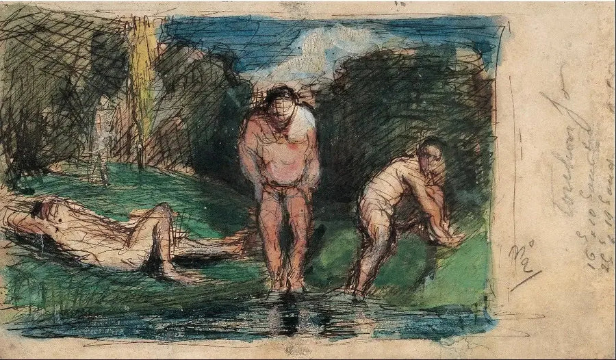 휴식 중인 목욕객들 - Paul Cézanne