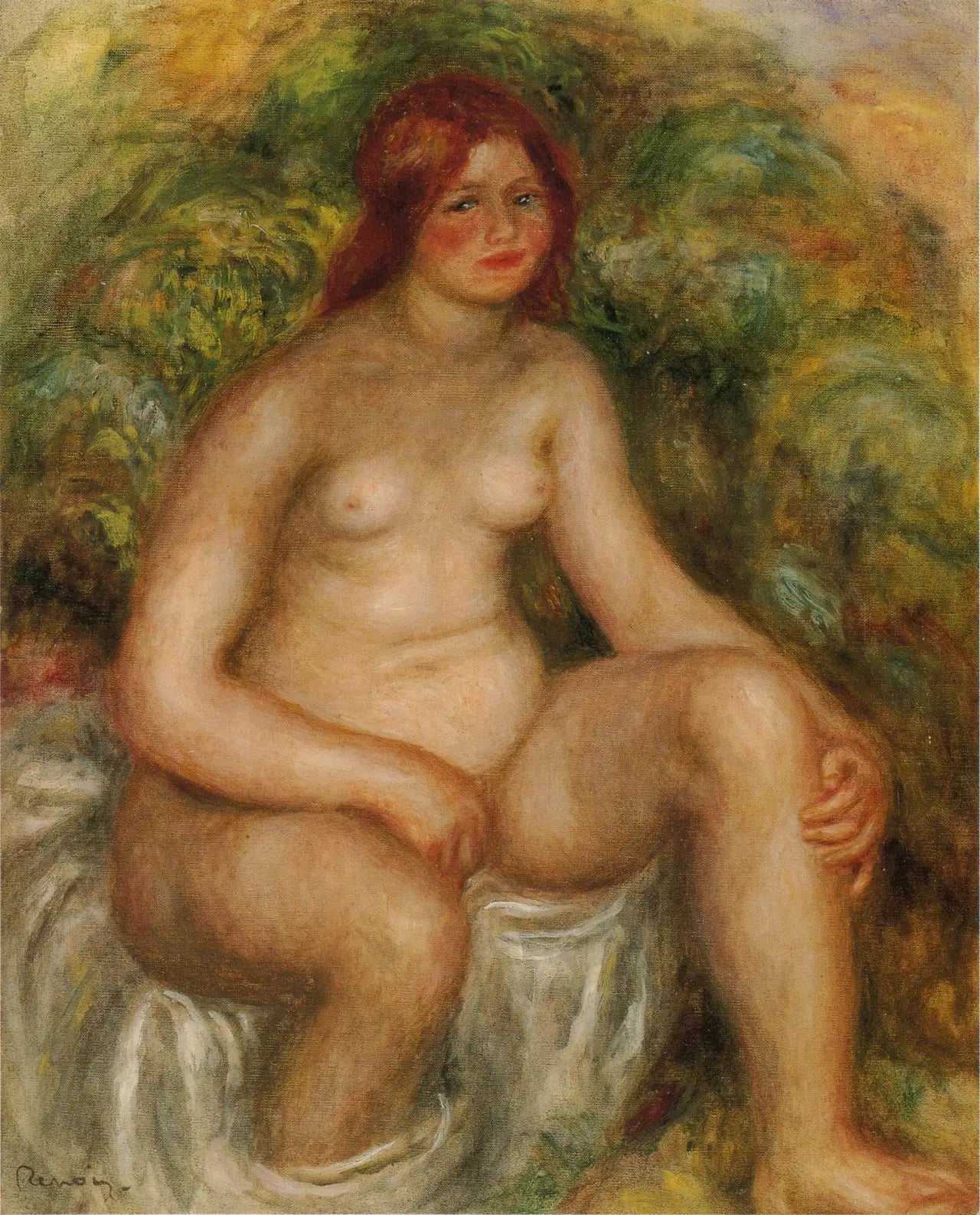 Baigneuse assise - Pierre-Auguste Renoir image 1 reproduction artisanale de tableau