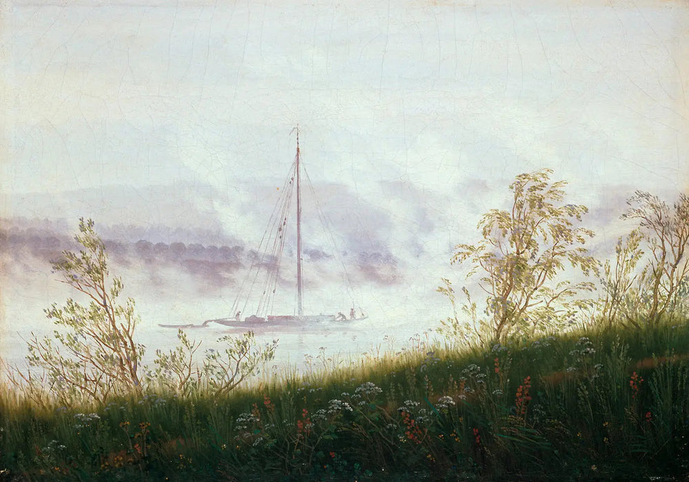 Barque dans le brouillard matinal - Caspar David Friedrich image 1 tableau peint à l’huile sur toile