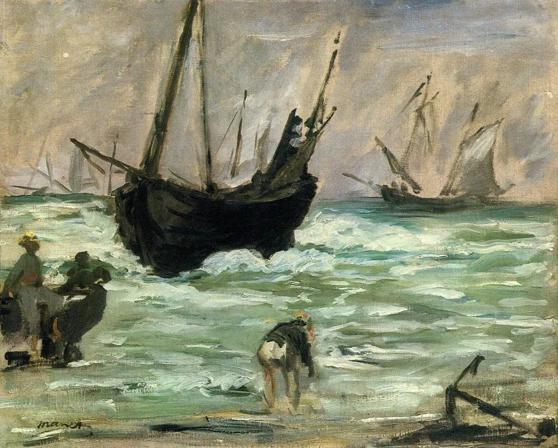 Bateaux abordants - Édouard Manet image 1 copie de tableau peinte à la main