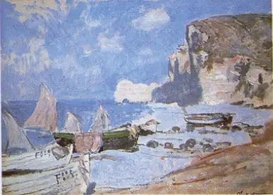 Bateaux de pêche, Étretat - Claude Monet image 1 reproduction d’œuvre d’art à l’huile