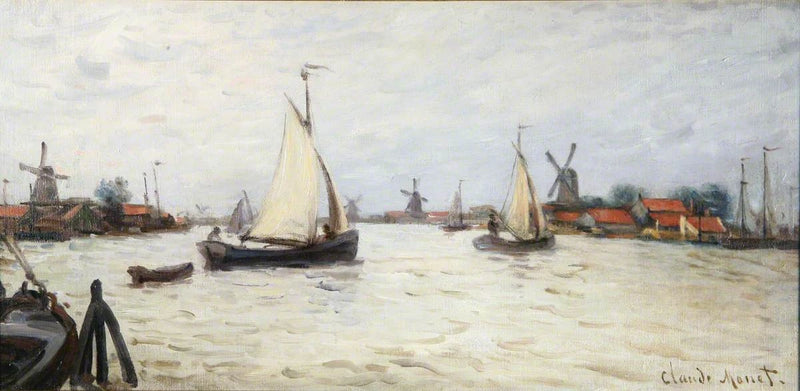 Zaandam W173 근처 네덜란드의 보트 - Claude Monet