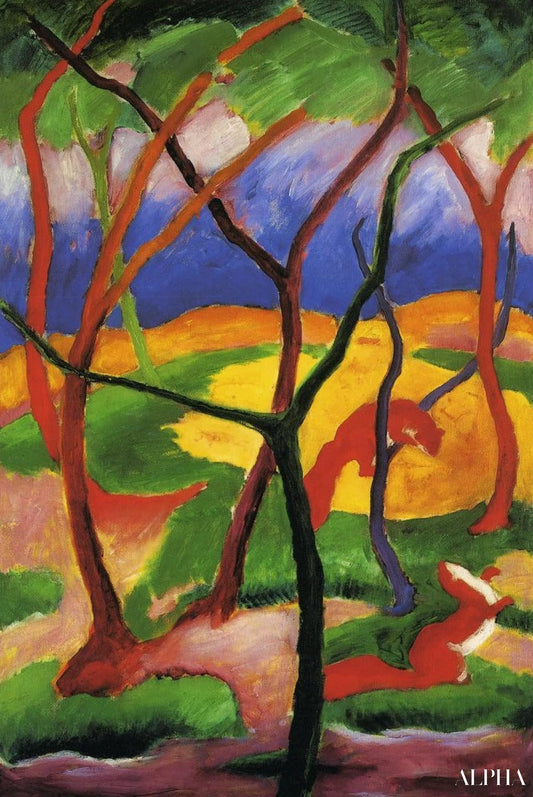 Belette jouant - Franz Marc - Reproductions de tableaux et peintures haut de gamme