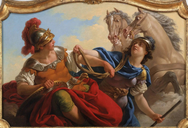 벨로나가 화성에서 말의 고삐를 보여주는 모습 - 루이 장 프랑수아 라그레네

Source:
Bellone présentant les rênes de ses chevaux à Mars - Louis Jean François Lagrenée