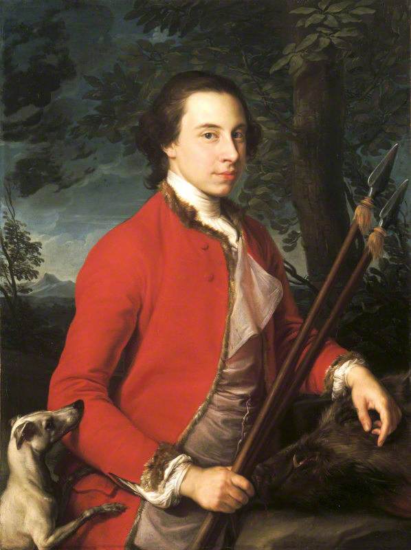 벤자민 레티유리에 MP (1728/9-1797), 멧돼지 창 두 개와 함께 - Pompeo Batoni